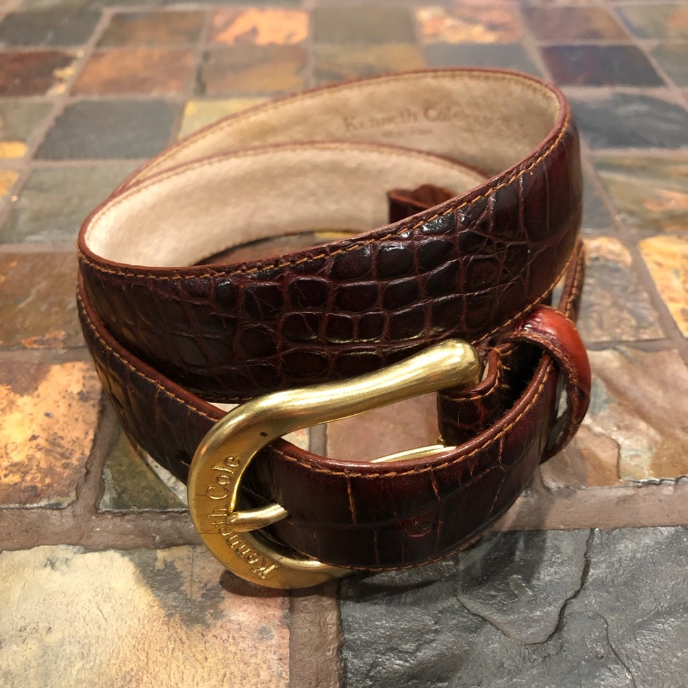 Kenneth Cole | Vintage Leather Crocodile Belt - S